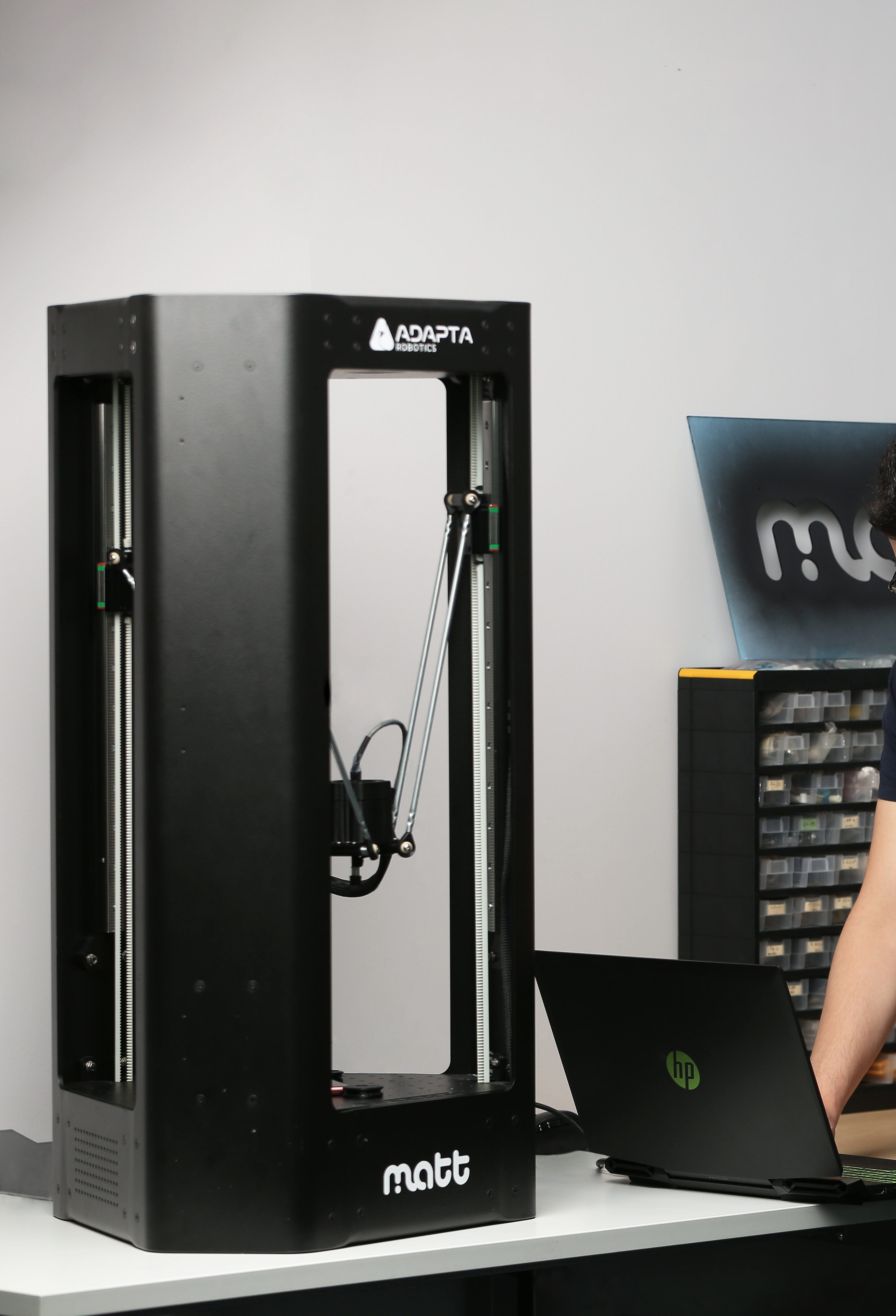 Adapta engineer performing a touchscreen testing demo